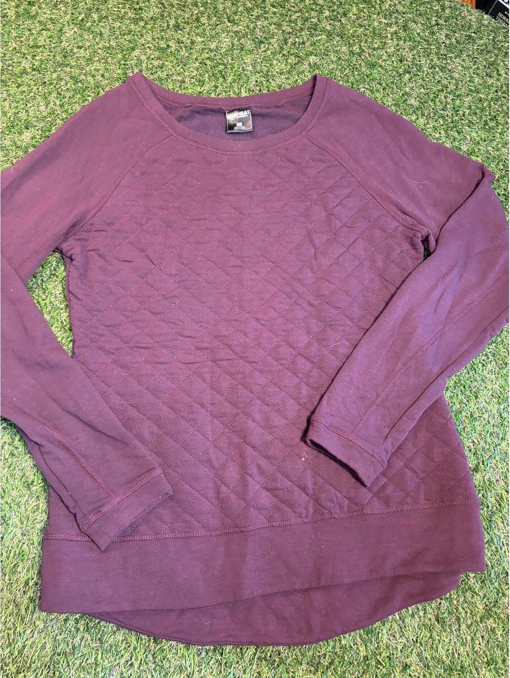 34 Women's Quilted Long Sleeve Pullover Sweatshirt Size S